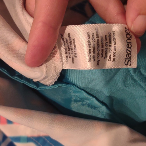 Slazenger Women's 4‎ Blue and Pink Geometric Golf Skort - Picture 5 of 5